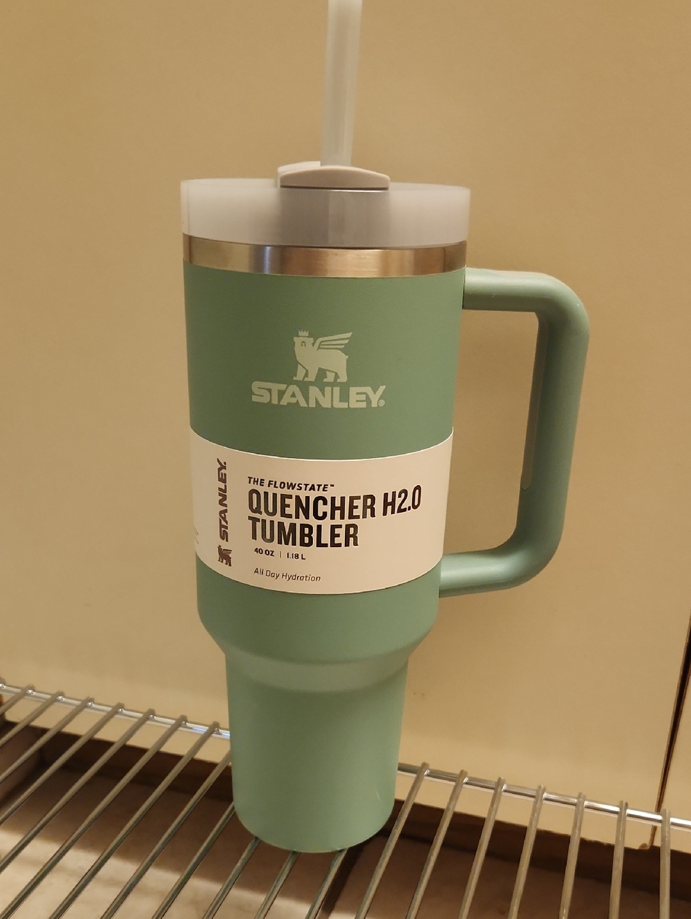 NWT Stanley Quencher H2.0 Tumbler with Handle - Sage Green 40oz